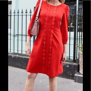 Boden Ponte red dress.